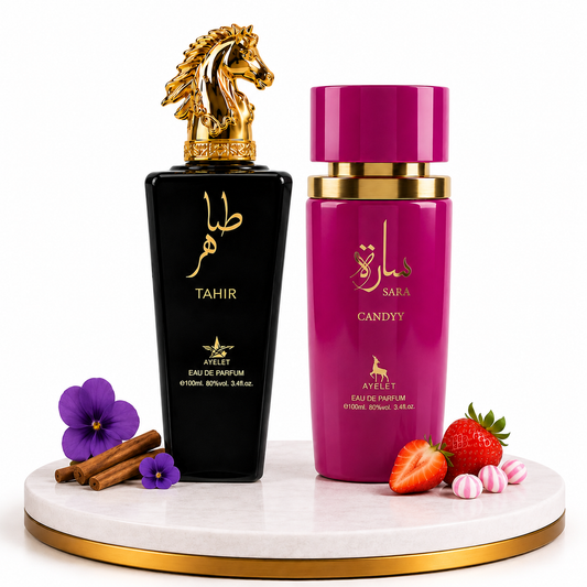 Комплект от 2 ориенталски парфюма (1х Мъжки + 1х Дамски) – 100 ml - Tahir + Sara Candy