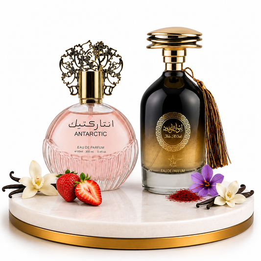 Комплект от 2 ориенталски парфюма (1х Мъжки + 1х Дамски) – 100 ml - Antarctic Pink+ Ibda Oud
