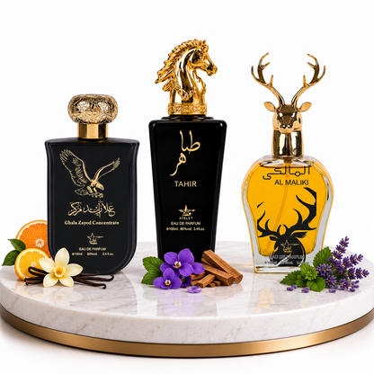 Комплект от 3 мъжки ориенталски парфюма 100ML - Ghala Zayed + Tahir + Maliki
