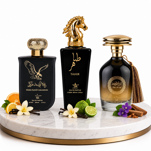 Комплект от 3 мъжки ориенталски парфюма 100ML - Ghala Zayed + Tahir + Ibda Oud