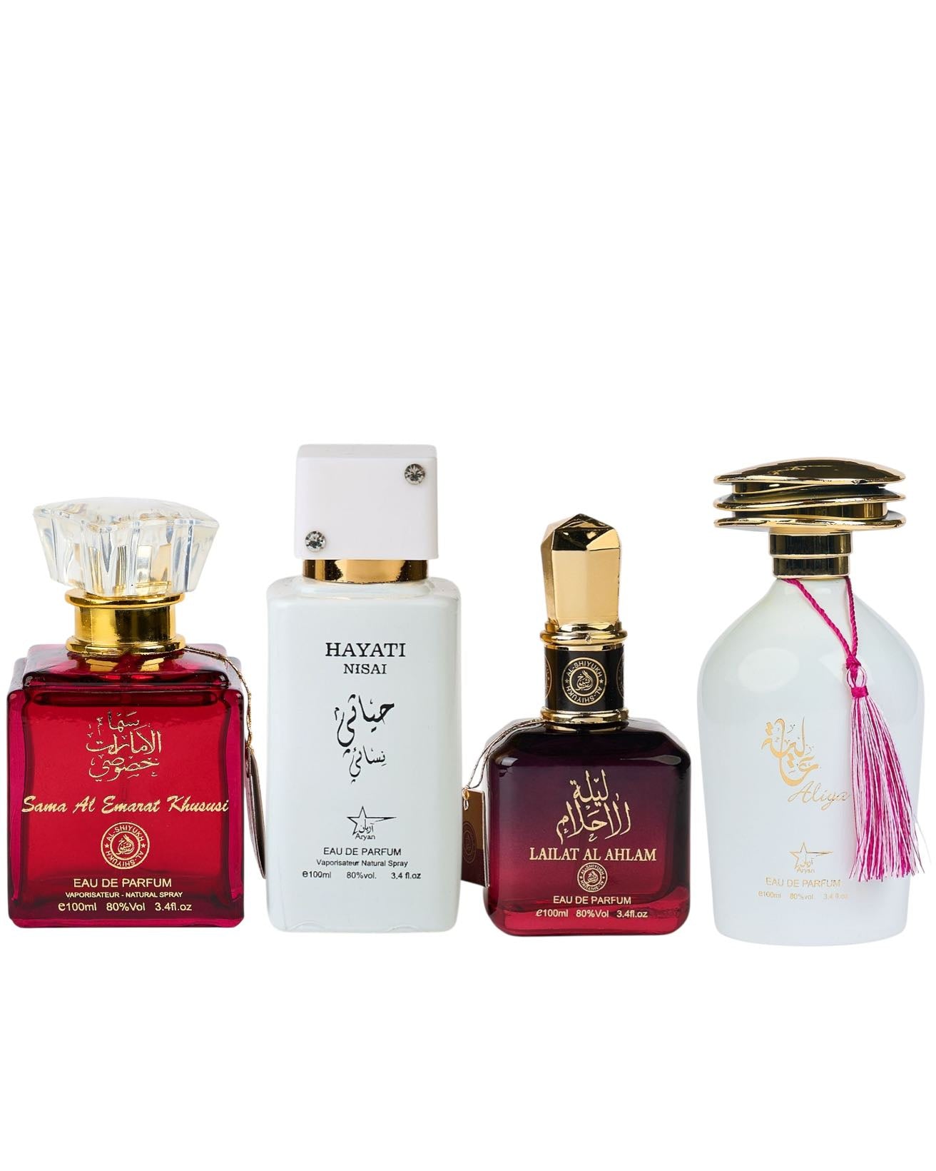 Комплект от 4 дамски ориенталски парфюма - Sama Al Emarat + Hayati Nisai + Lailat Ahlam + Aliya 