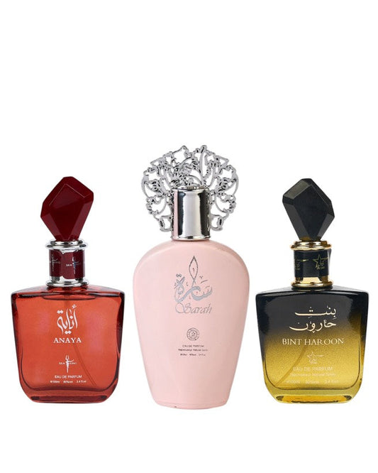 Комплект от 3 дамски ориенталски парфюма - Anaya + Sarah + Bint Haroon 