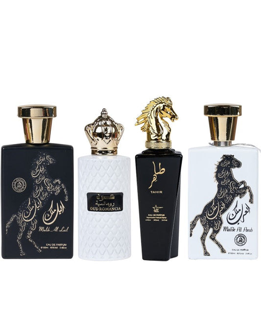 Комплект от 4 мъжки ориенталски парфюма - Malik al Lail + Oud Romancia + Tahir + Malik al Arab 