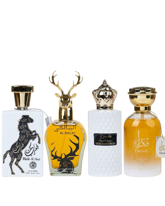 Комплект от 4 мъжки ориенталски парфюма - Malik al Arab + Al Maliki + Oud Romancia + Fikrah 