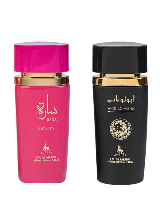 Комплект от 2 ориенталски парфюма (за жени + мъже) - Sara Candy + Apollo Black