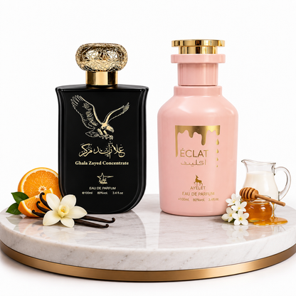Комплект от 2 ориенталски парфюма (1х Мъжки + 1х Дамски) – 100 ml - Ghala Zayed + Eclat