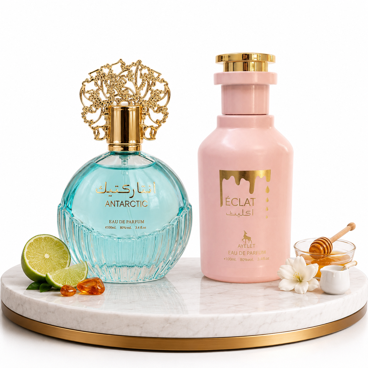 Комплект от 2 ориенталски парфюма (1х Мъжки + 1х Дамски) – 100 ml - Eclat + Antarctic Blue