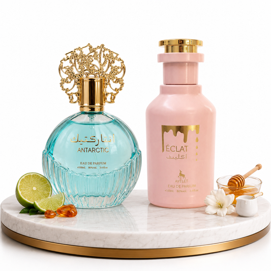Комплект от 2 ориенталски парфюма (1х Мъжки + 1х Дамски) – 100 ml - Eclat + Antarctic Blue