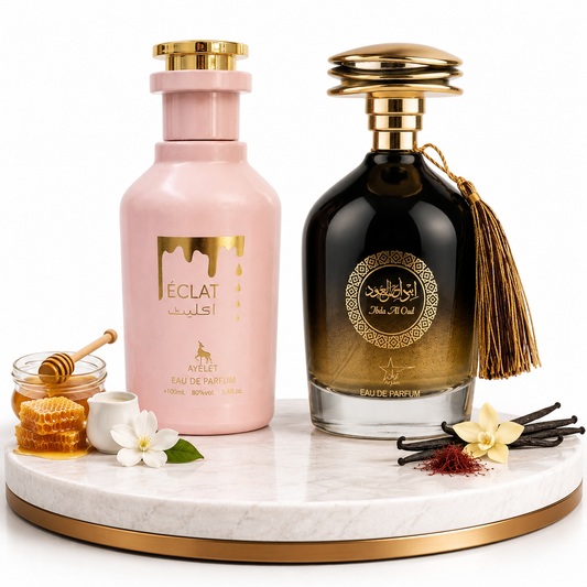 Комплект от 2 ориенталски парфюма (1х Мъжки + 1х Дамски) – 100 ml - Eclat + Ibda Oud