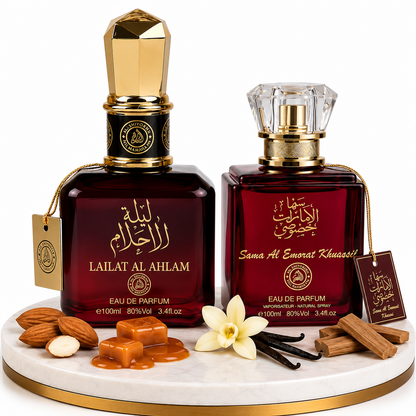 Комплект от 2 дамски ориенталски парфюма 100ML - Lailat Al Ahlam + Sama Al Emarat Khususi