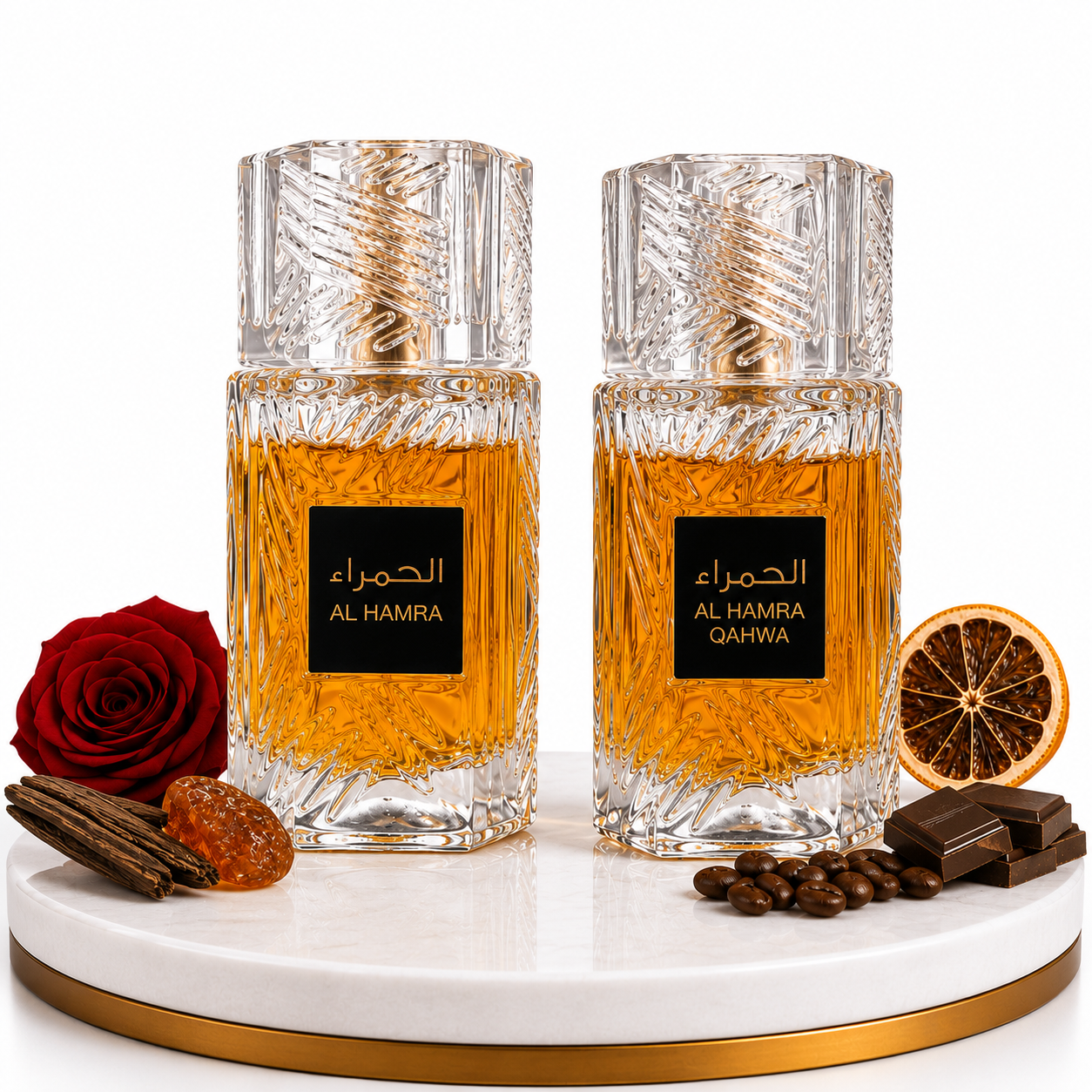 Комплект от 2 ориенталски парфюма (1х Мъжки + 1х Дамски) – 100 ml - Al Hamra + Al Hamra Qahwa