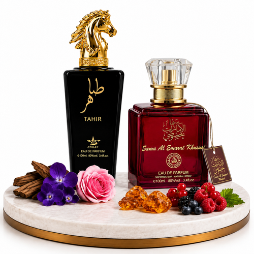 Комплект от 2 ориенталски парфюма (1х Мъжки + 1х Дамски) – 100 ml - Tahir + Sama Al Emarat Khususi
