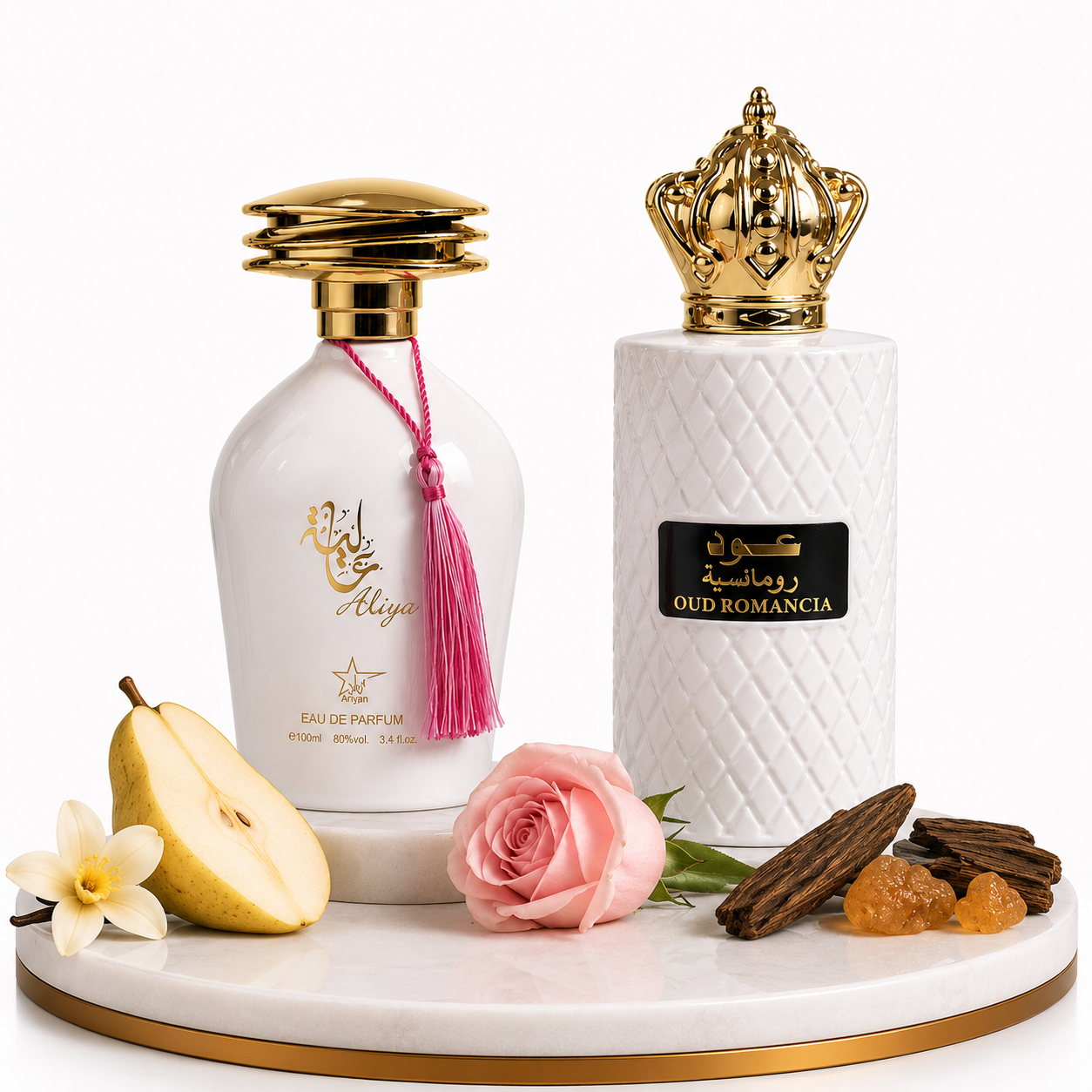 Комплект от 2 дамски ориенталски парфюма 100ML - Aliya + Oud Romancia