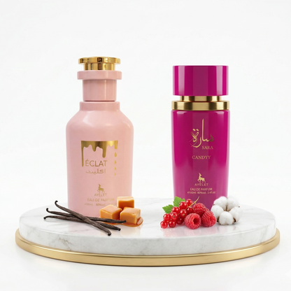 Комплект от 2 дамски ориенталски парфюма 100ML - Eclat + Sara Candy