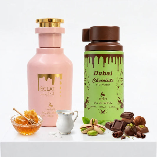 Комплект от 2 дамски ориенталски парфюма 100ML - Eclat + Dubai Chocolate
