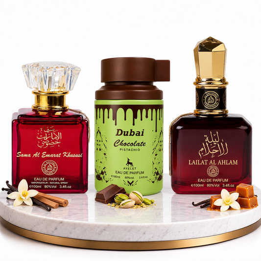 Комплект от 3 дамски ориенталски парфюма - Lailat + Dubai Chocolate + Sama Al Emarat