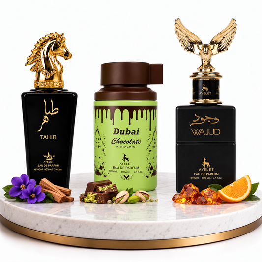 Комплект от 3 мъжки ориенталски парфюма 100ML - Wajud + Tahir +Dubai Chocolate