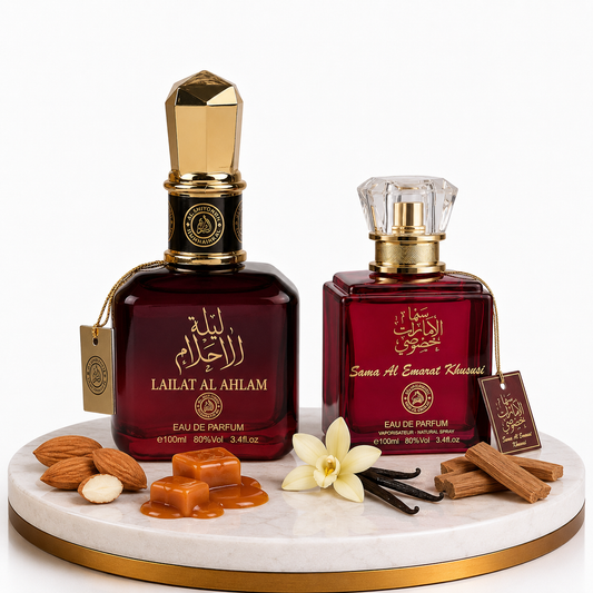 Комплект от 2 дамски ориенталски парфюма 100ML - Lailat Al Ahlam + Sama Al Emarat Khususi