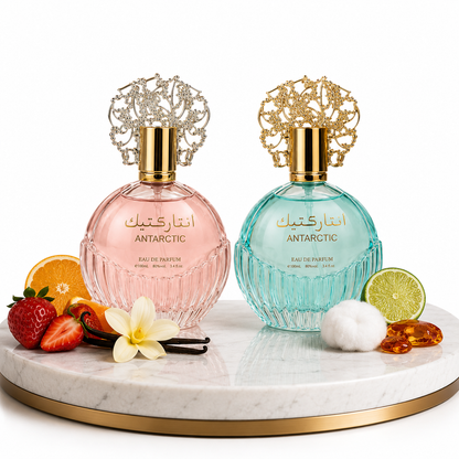 Комплект от 2 ориенталски парфюма (1х Мъжки + 1х Дамски) – 100 ml - Antarctic Pink + Antarctic Blue