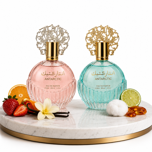 Комплект от 2 ориенталски парфюма (1х Мъжки + 1х Дамски) – 100 ml - Antarctic Pink + Antarctic Blue