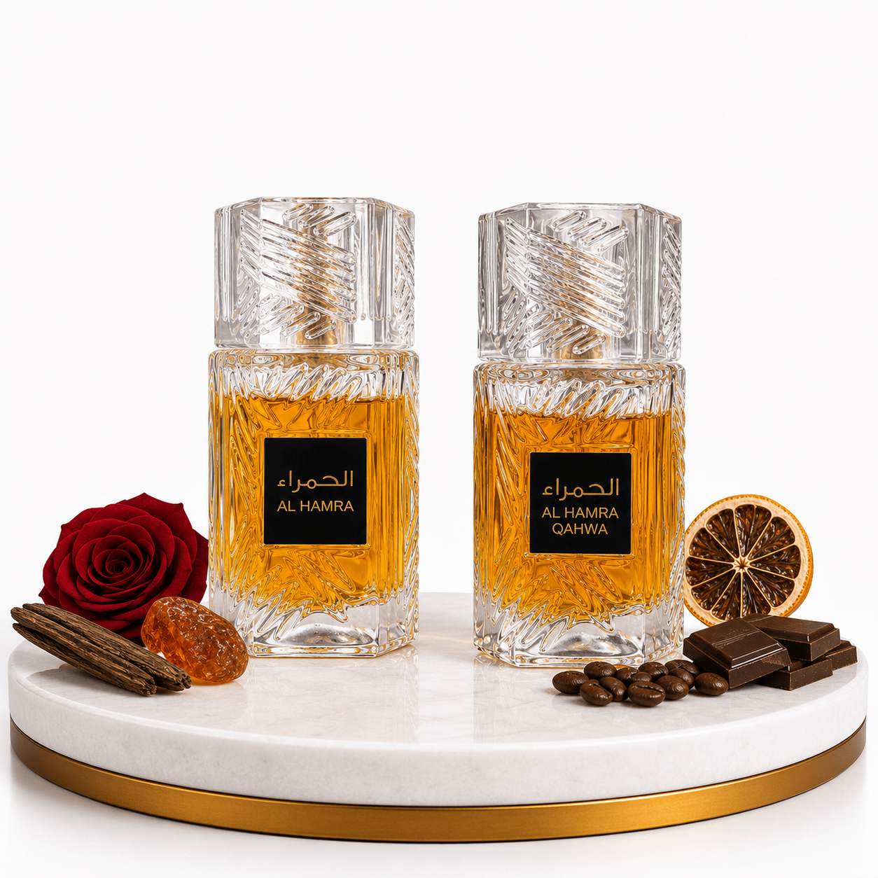 Комплект от 2 ориенталски парфюма (1х Мъжки + 1х Дамски) – 100 ml - Al Hamra + Al Hamra Qahwa