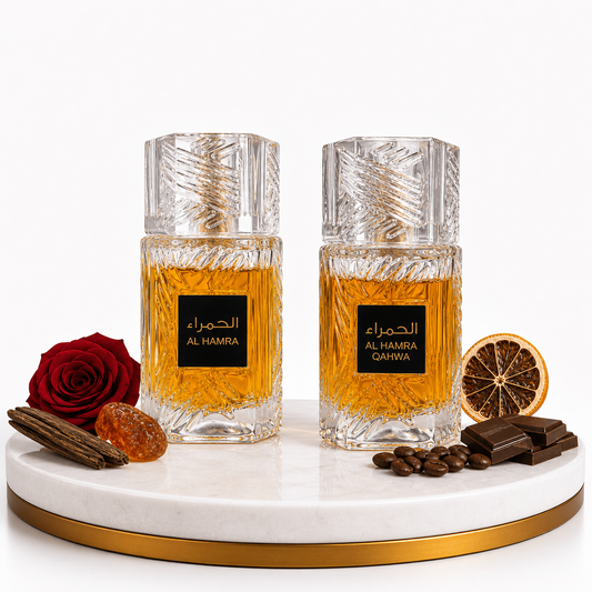 Комплект от 2 ориенталски парфюма (1х Мъжки + 1х Дамски) – 100 ml - Al Hamra + Al Hamra Qahwa