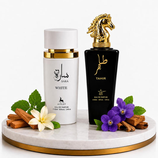 Комплект от 2 ориенталски парфюма (1х Мъжки + 1х Дамски) – 100 ml - Sara White + Tahir