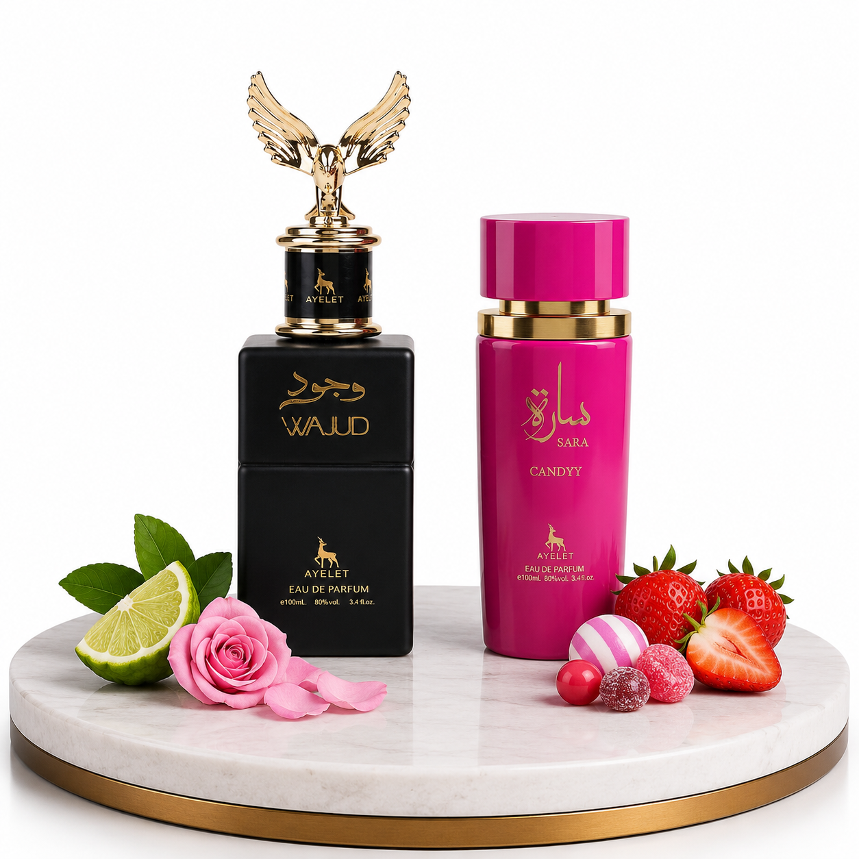 Комплект от 2 ориенталски парфюма (1х Мъжки + 1х Дамски) – 100 ml - Wajud + Sara Candy