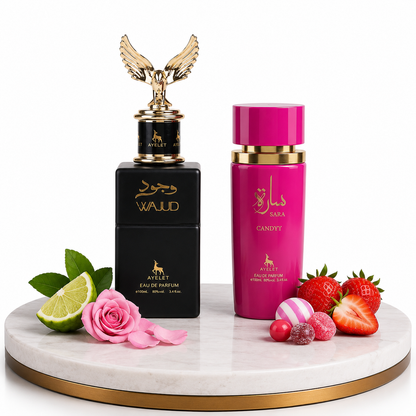 Комплект от 2 ориенталски парфюма (1х Мъжки + 1х Дамски) – 100 ml - Wajud + Sara Candy