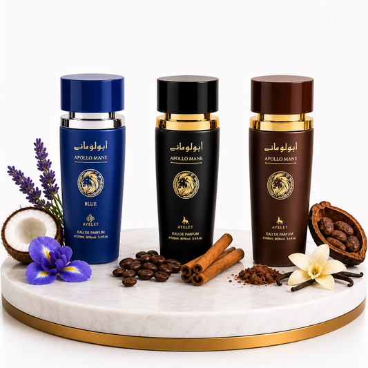 Комплект от 3 мъжки ориенталски парфюма 100ML - Apollo Black + Apollo Blue + Apollo Brown