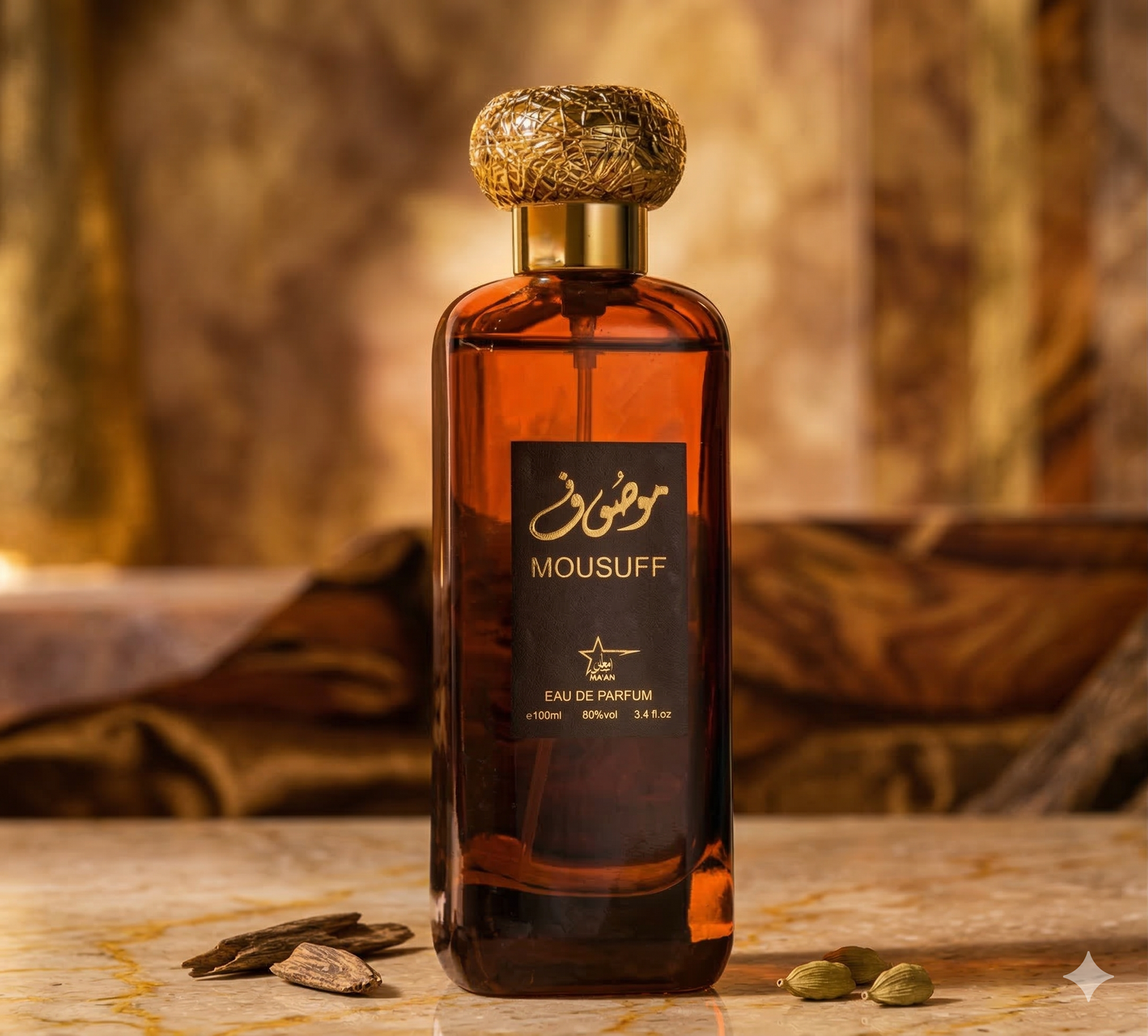 Комплект от 4 арабски парфюма (2х Мъжки + 2х Дамски) 100ML - Sara Candy + Qissah Pink + Apollo Mane Brown + Mousuff Brown