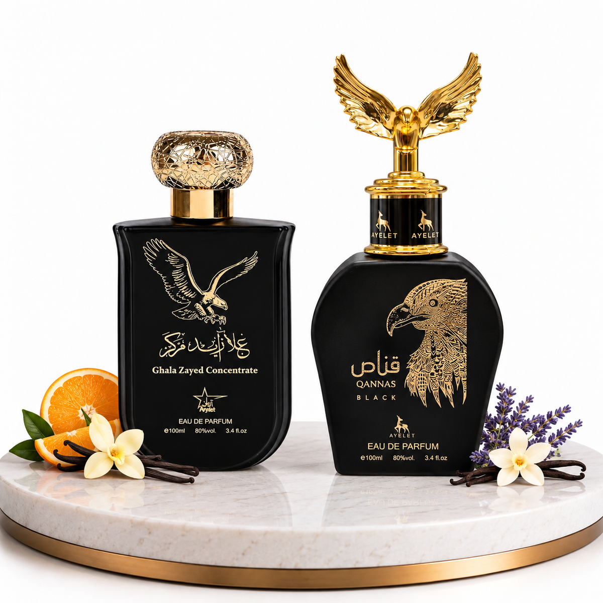 Комплект от 2 мъжки ориенталски парфюма 100ML - Ghala Zayed + Qannas Black