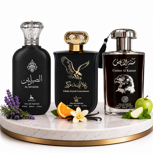 Комплект от 3 мъжки ориенталски парфюма 100ML - Ghala Zayed + Al Sayadin + Center Al Kanass Silver