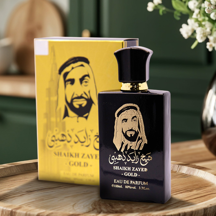 Комплект от 4 арабски мъжки парфюма 100ML - Sheikh Zayed Gold+ Ghala Zayed + Tahir + Apollo Mane Black